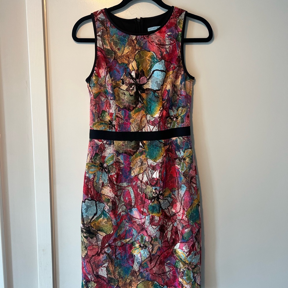 ANTONIO MELANI Colorful Floral Midi Dress